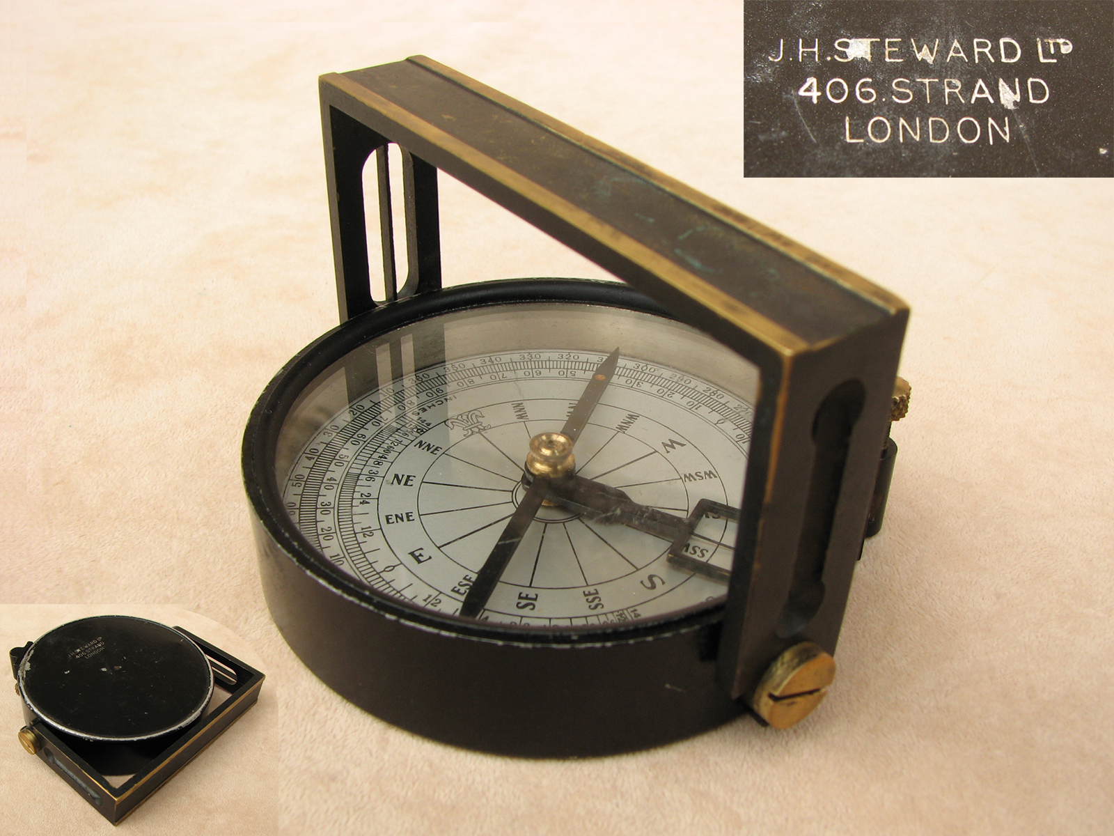 J H Steward Handle compass with clinometer